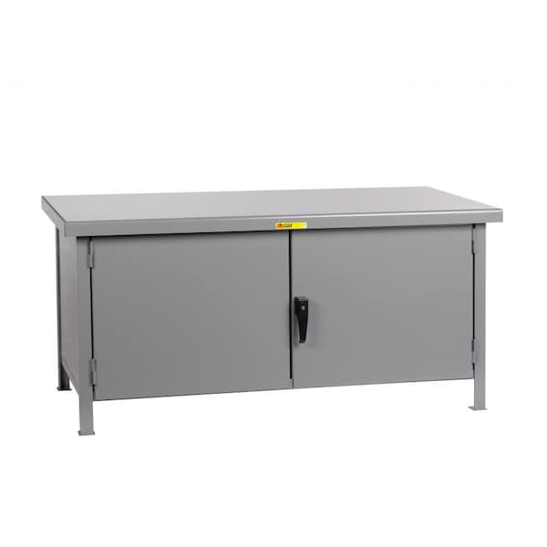 Heavy-Duty Cabinet Workbench, 10,000 lbs., 30" x 60" Top, Center Shelf